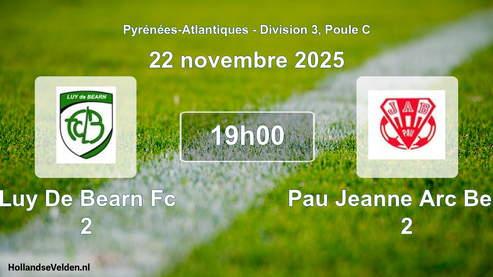 Geplande wedstrijd: Luy De Bearn Fc 2 - Pau Jeanne Arc Bearn 2 (22 novembre 2025)