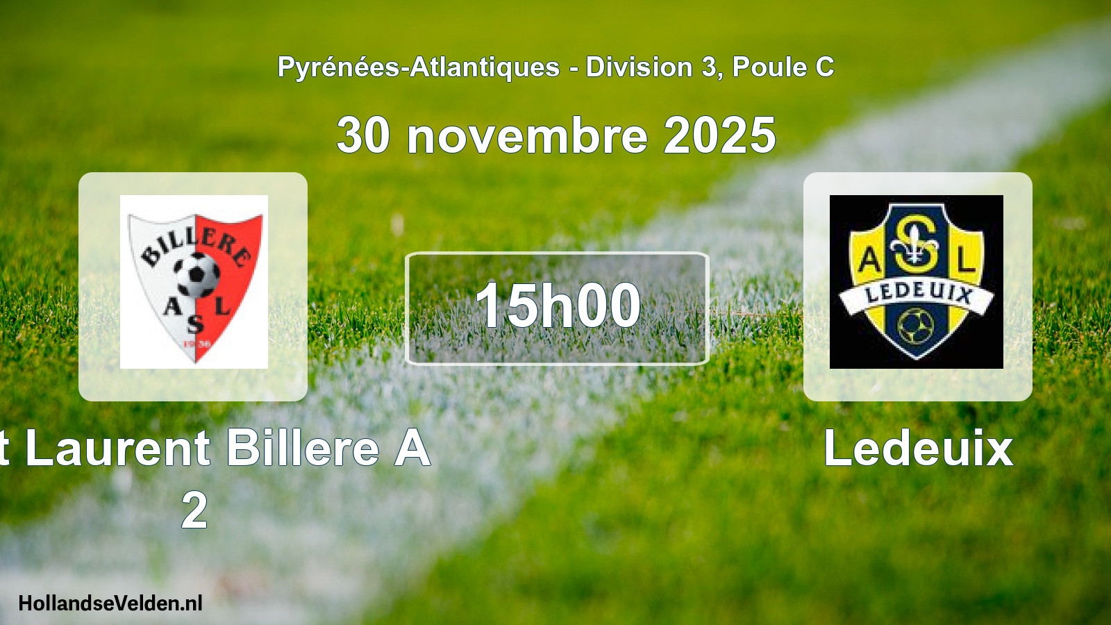 Geplande wedstrijd: St Laurent Billere A 2 - Ledeuix (30 novembre 2025)