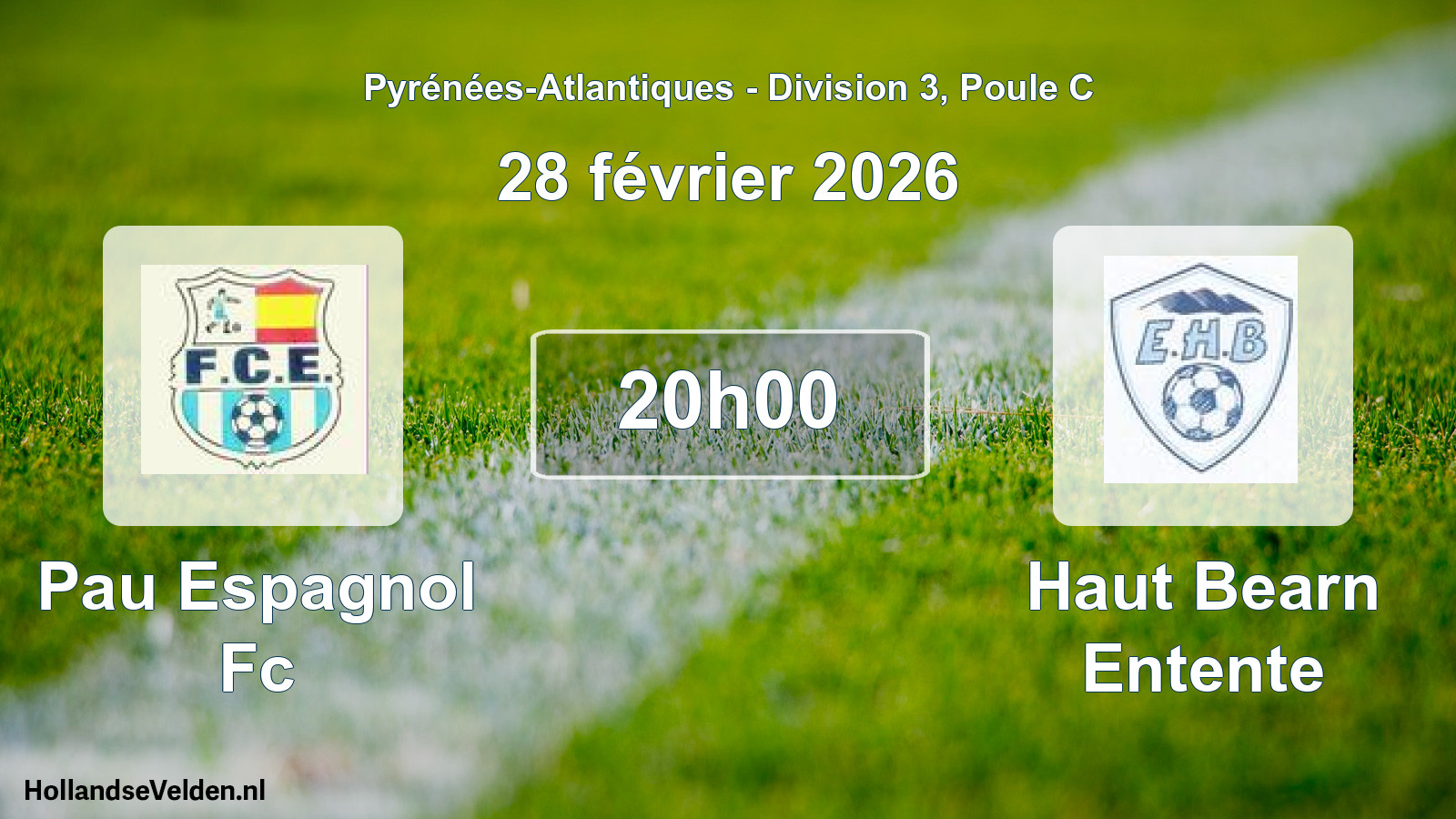 Geplande wedstrijd: Pau Espagnol Fc - Haut Bearn Entente (28 février 2026)