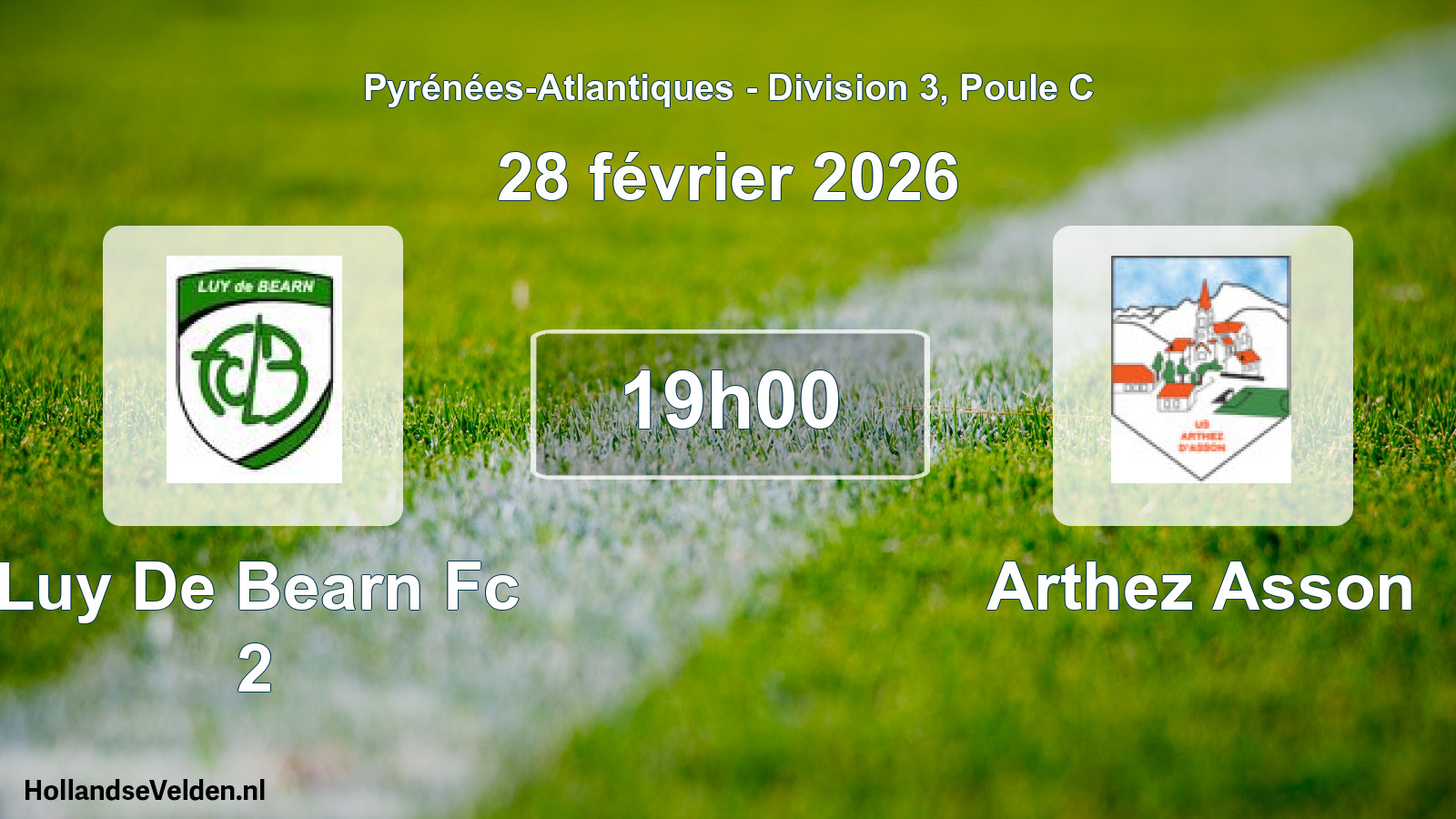 Geplande wedstrijd: Luy De Bearn Fc 2 - Arthez Asson (28 février 2026)