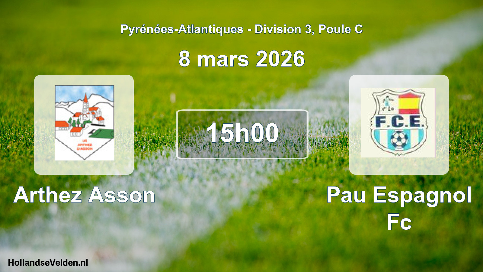 Geplande wedstrijd: Arthez Asson - Pau Espagnol Fc (8 mars 2026)
