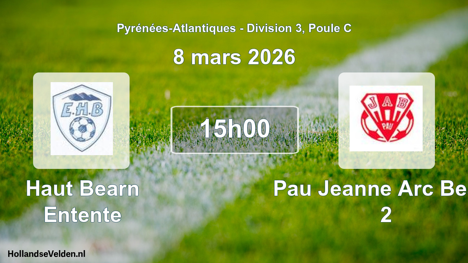 Geplande wedstrijd: Haut Bearn Entente - Pau Jeanne Arc Bearn 2 (8 mars 2026)