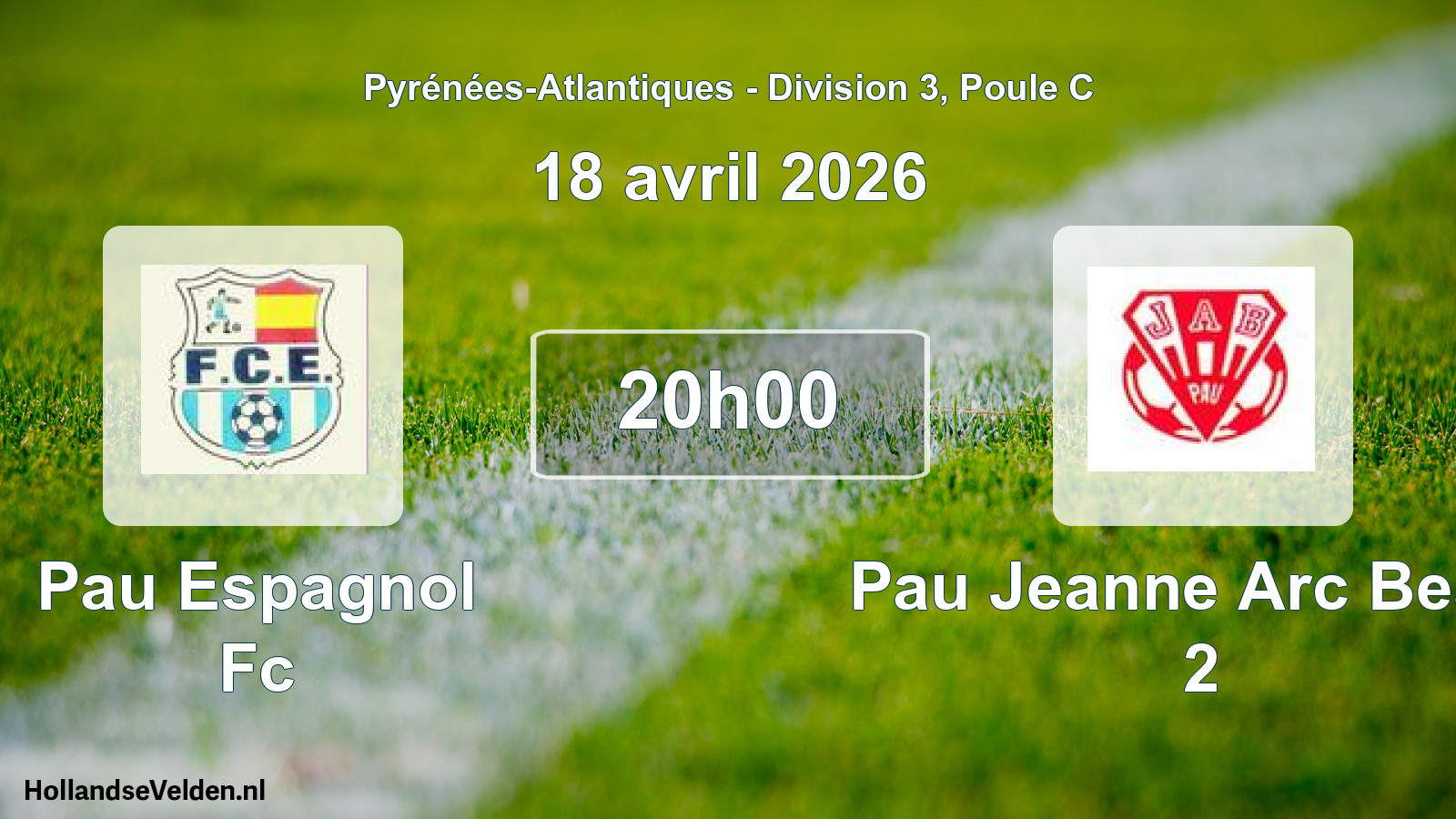 Geplande wedstrijd: Pau Espagnol Fc - Pau Jeanne Arc Bearn 2 (18 avril 2026)