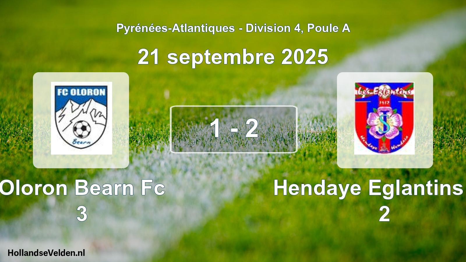 Total number of matches played: Oloron Bearn Fc 3 - Hendaye Eglantins As 2 1 - 2 (21 September 2025)