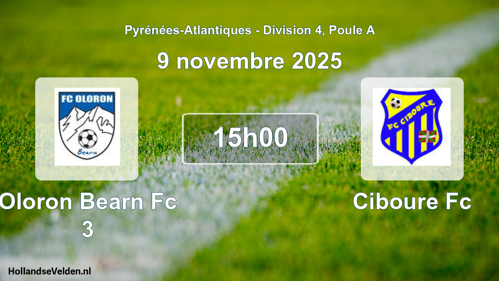 Scheduled Match: Oloron Bearn Fc 3 - Ciboure Fc (9 November 2025)