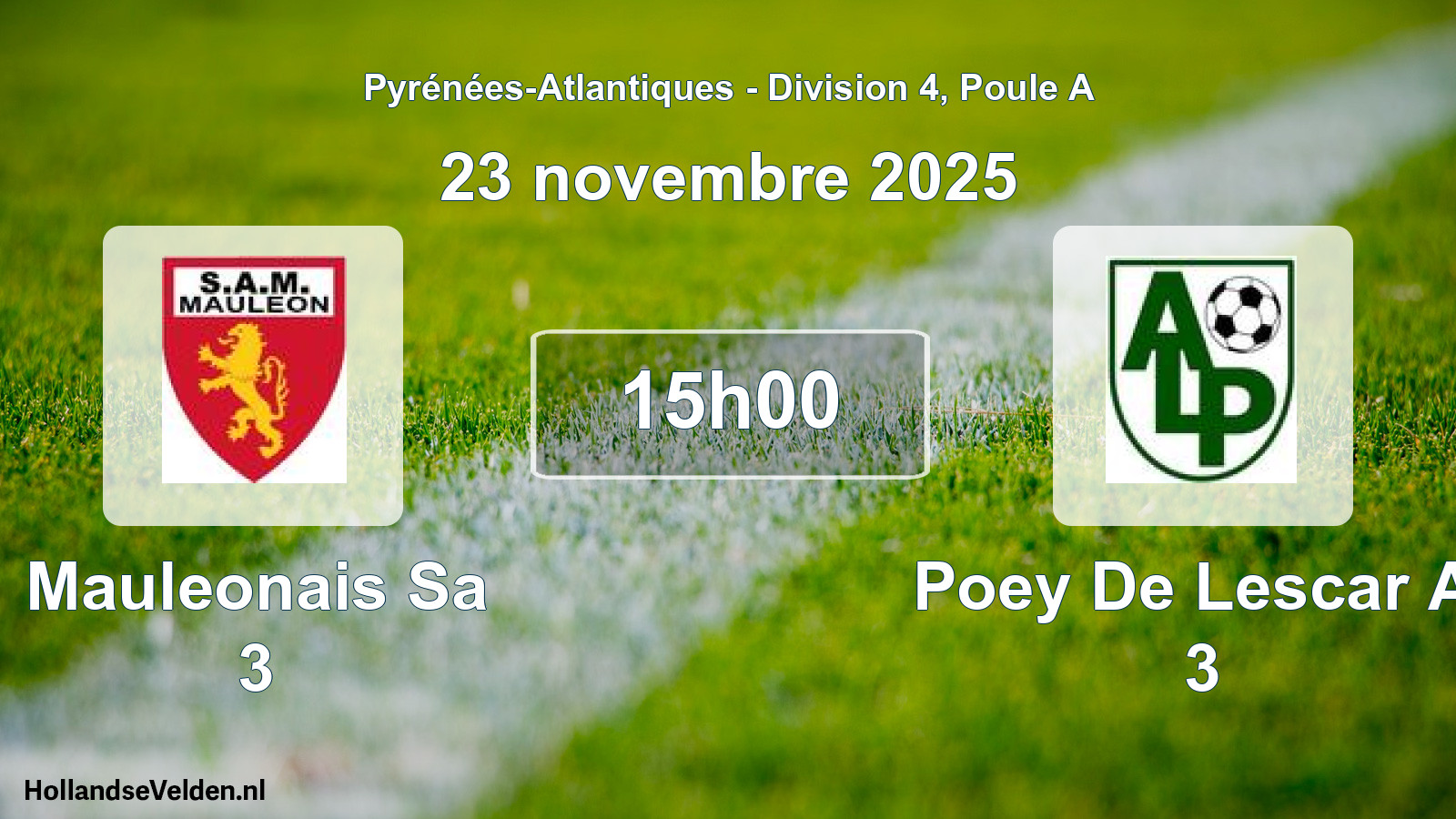 Scheduled Match: Mauleonais Sa 3 - Poey De Lescar Al 3 (23 November 2025)