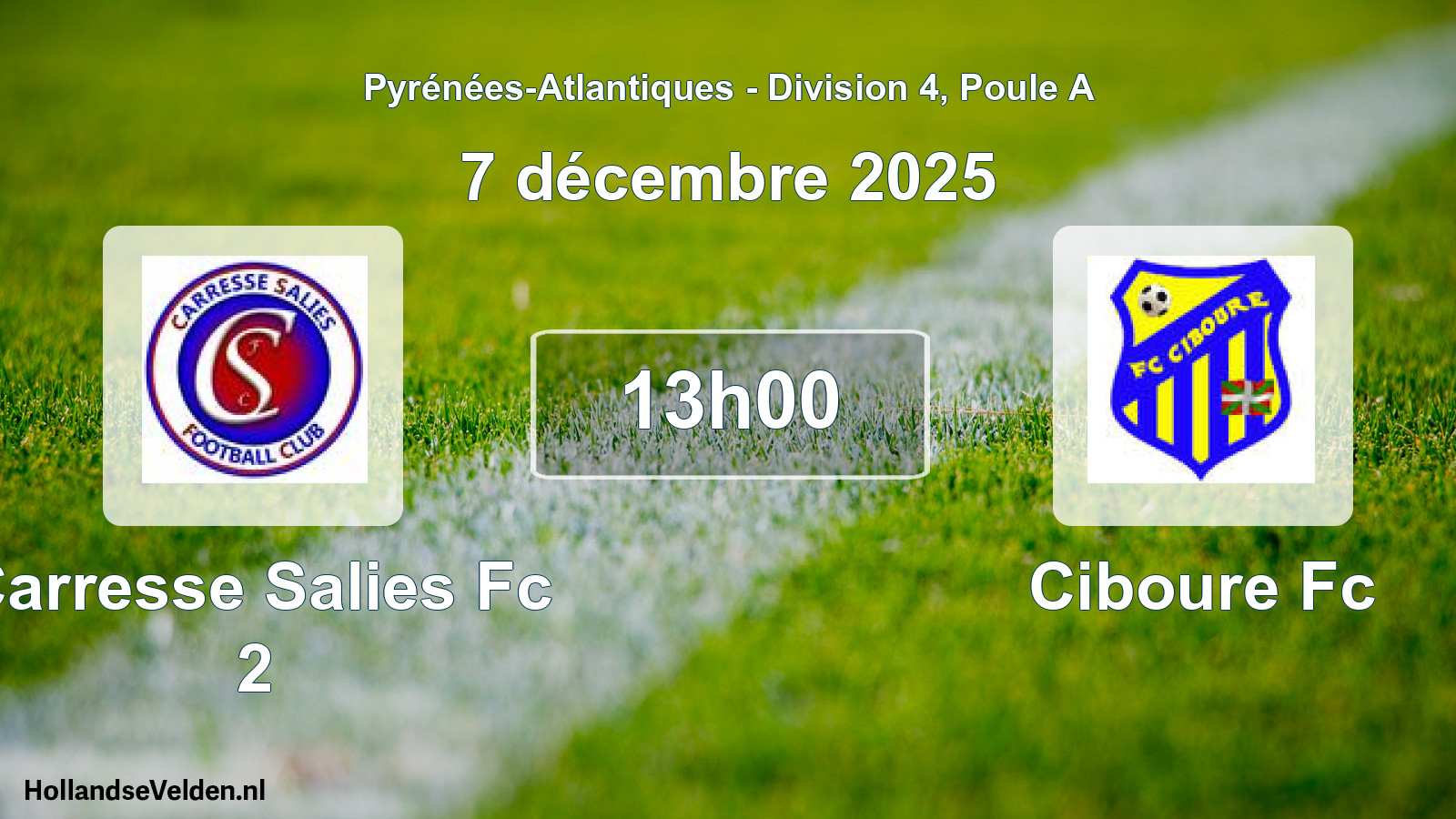 Scheduled Match: Carresse Salies Fc 2 - Ciboure Fc (7 December 2025)