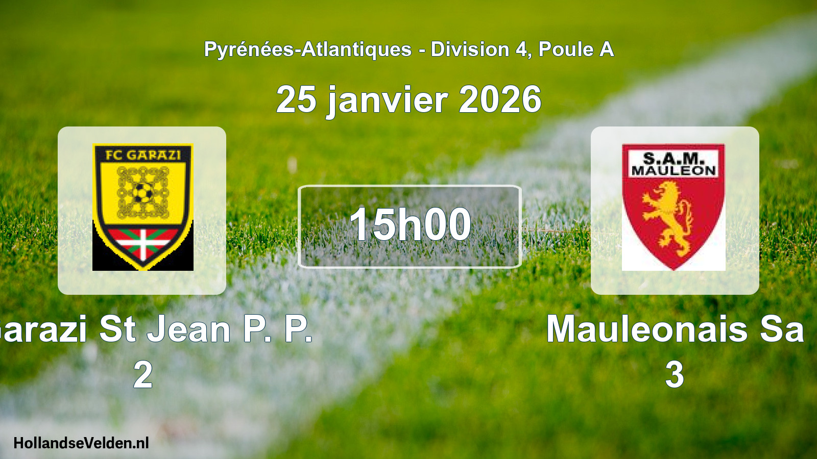 Scheduled Match: Garazi St Jean P. P. 2 - Mauleonais Sa 3 (25 January 2026)