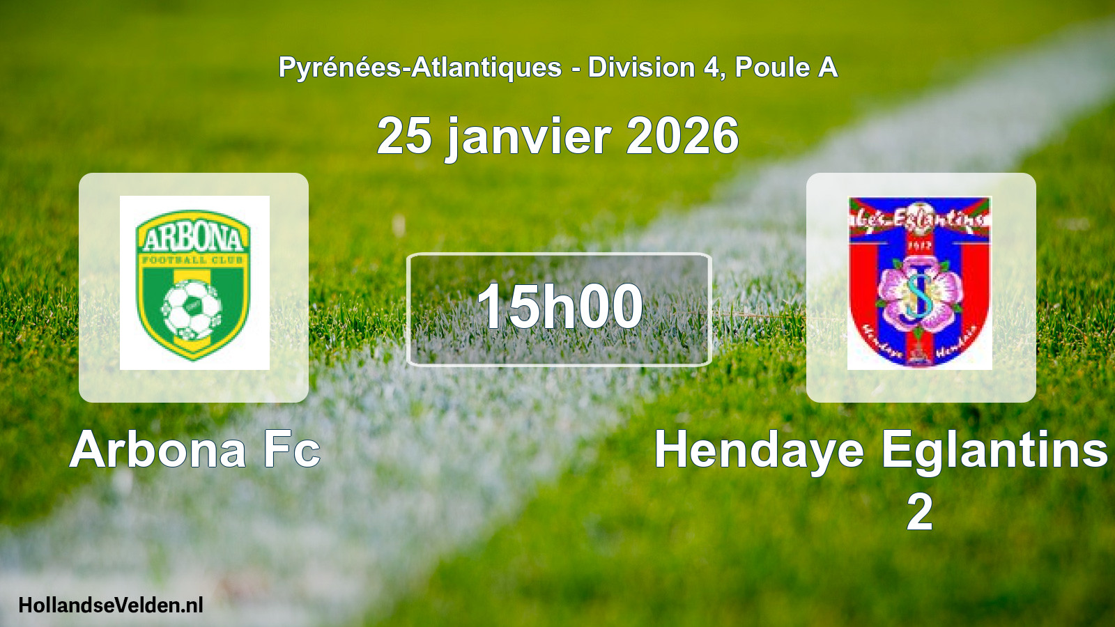 Geplande wedstrijd: Arbona Fc - Hendaye Eglantins As 2 (25 janvier 2026)