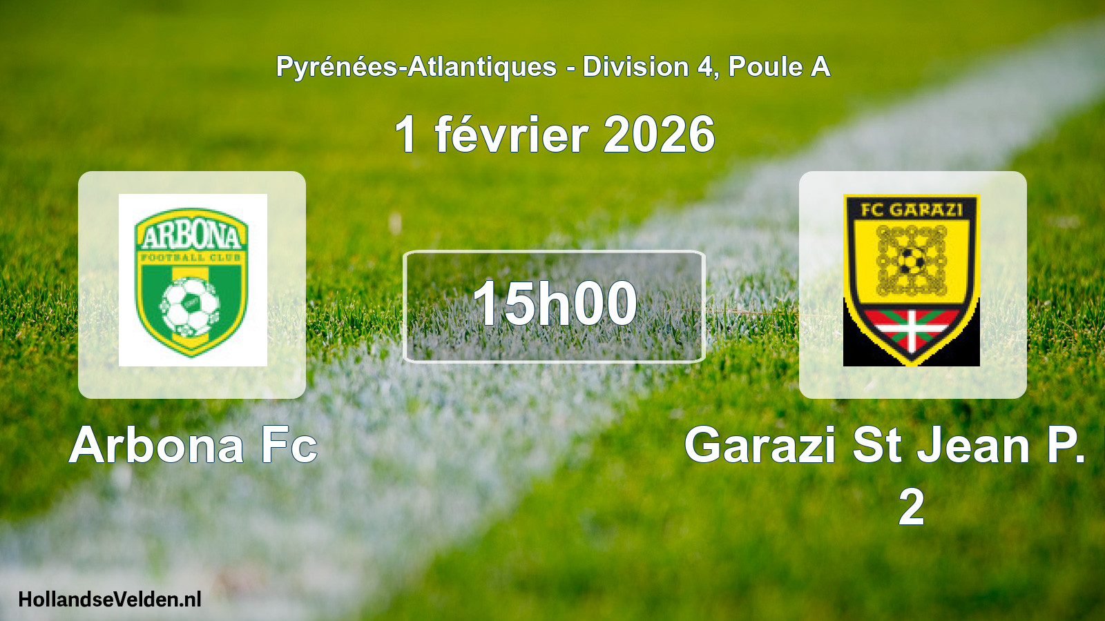 Scheduled Match: Arbona Fc - Garazi St Jean P. P. 2 (1 February 2026)