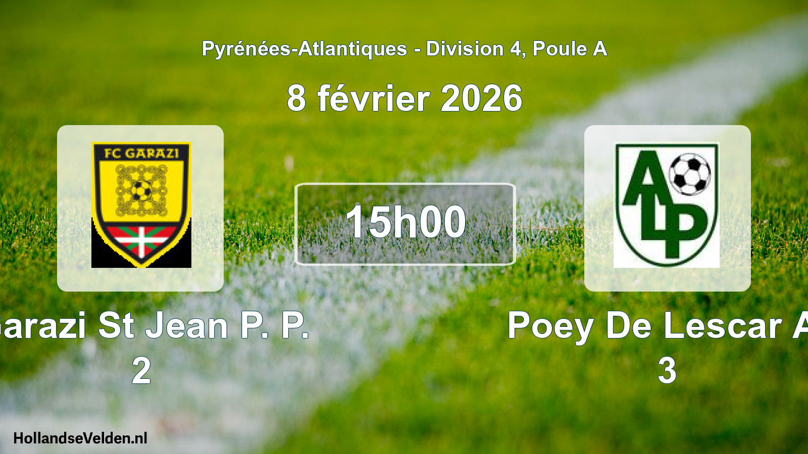 Scheduled Match: Garazi St Jean P. P. 2 - Poey De Lescar Al 3 (8 February 2026)