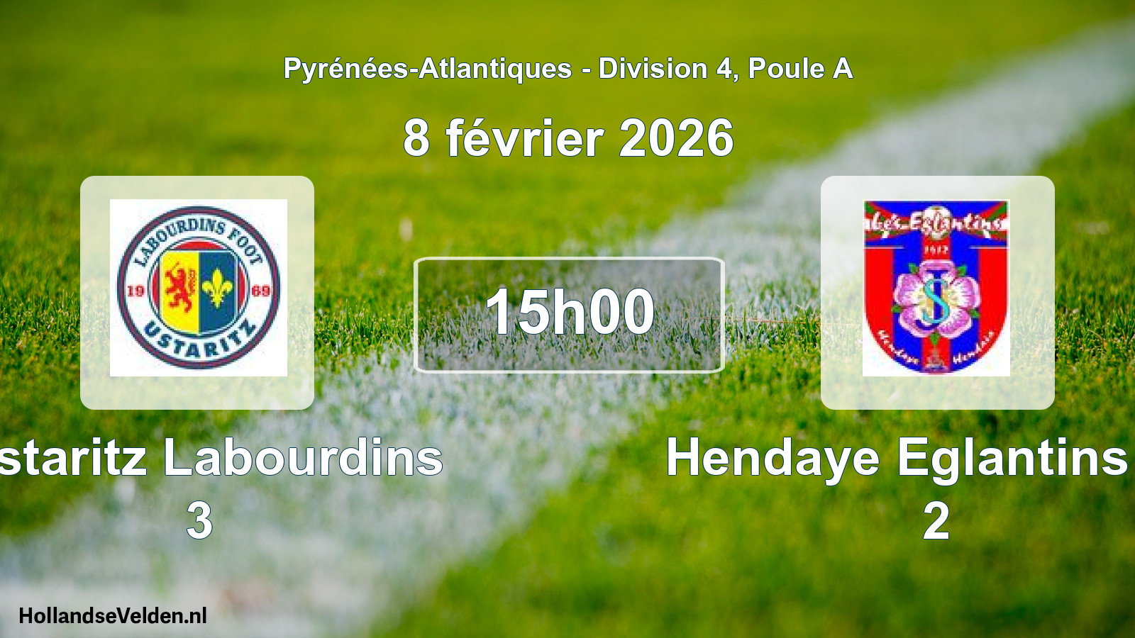 Scheduled Match: Ustaritz Labourdins 3 - Hendaye Eglantins As 2 (8 February 2026)