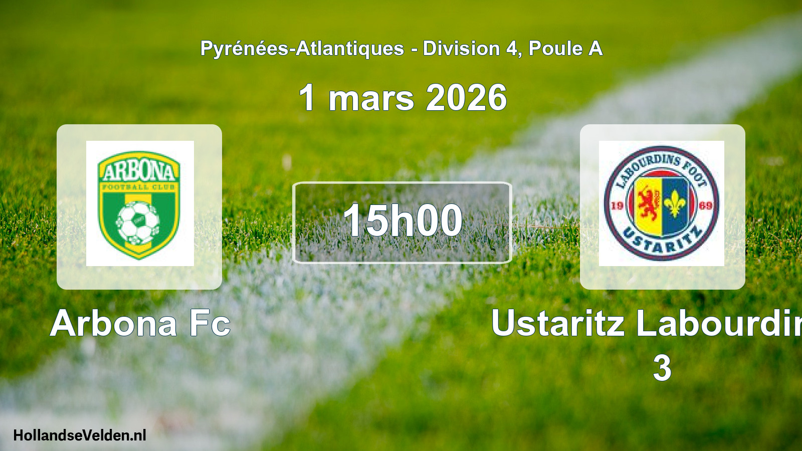 Geplande wedstrijd: Arbona Fc - Ustaritz Labourdins 3 (1 mars 2026)