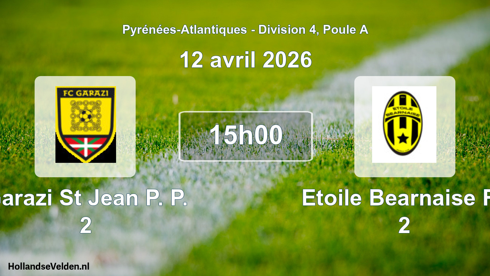 Scheduled Match: Garazi St Jean P. P. 2 - Etoile Bearnaise Fc 2 (12 April 2026)