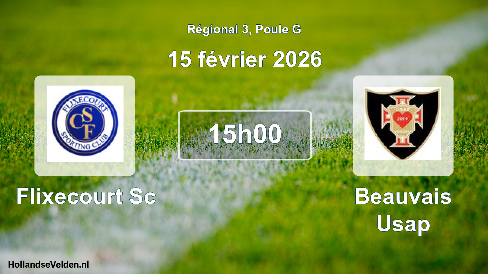 Geplande wedstrijd: Flixecourt Sc - Beauvais Usap (15 février 2026)