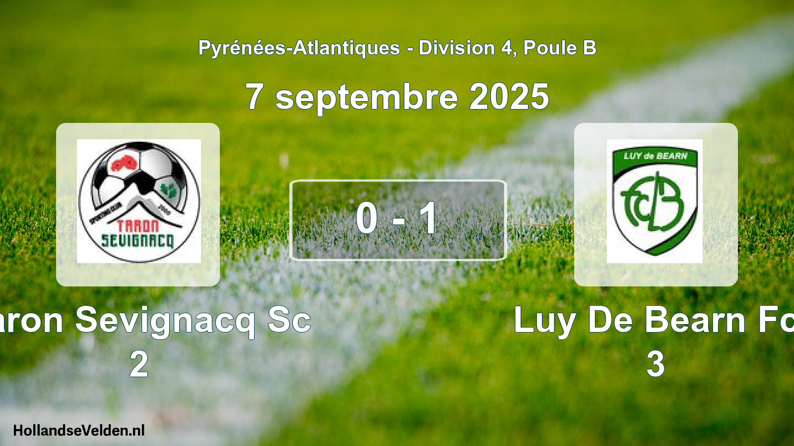Gespeelde wedstrijd: Taron Sevignacq Sc 2 - Luy De Bearn Fc 3 0 - 1 (7 septembre 2025)