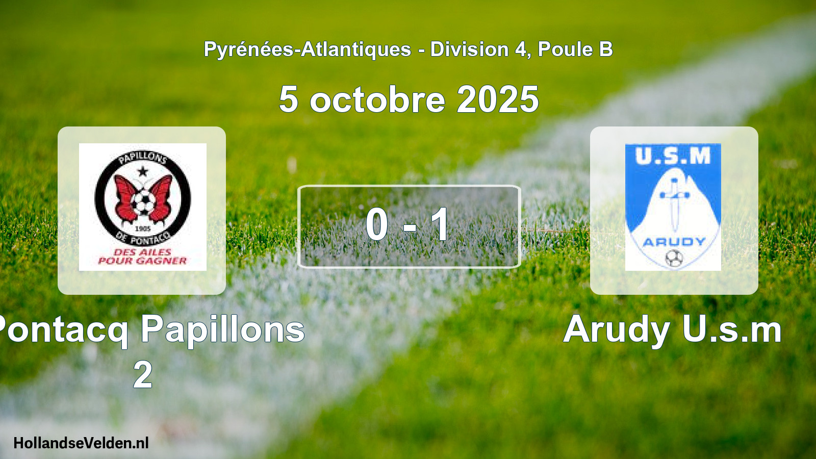 Total number of matches played: Pontacq Papillons 2 - Arudy U.s.m 0 - 1 (5 October 2025)