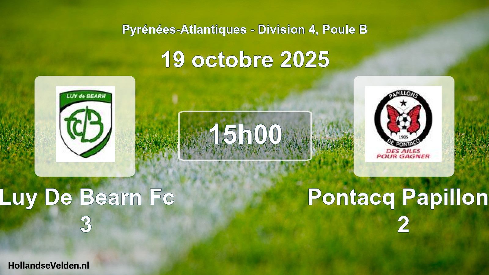 Geplande wedstrijd: Luy De Bearn Fc 3 - Pontacq Papillons 2 (19 octobre 2025)