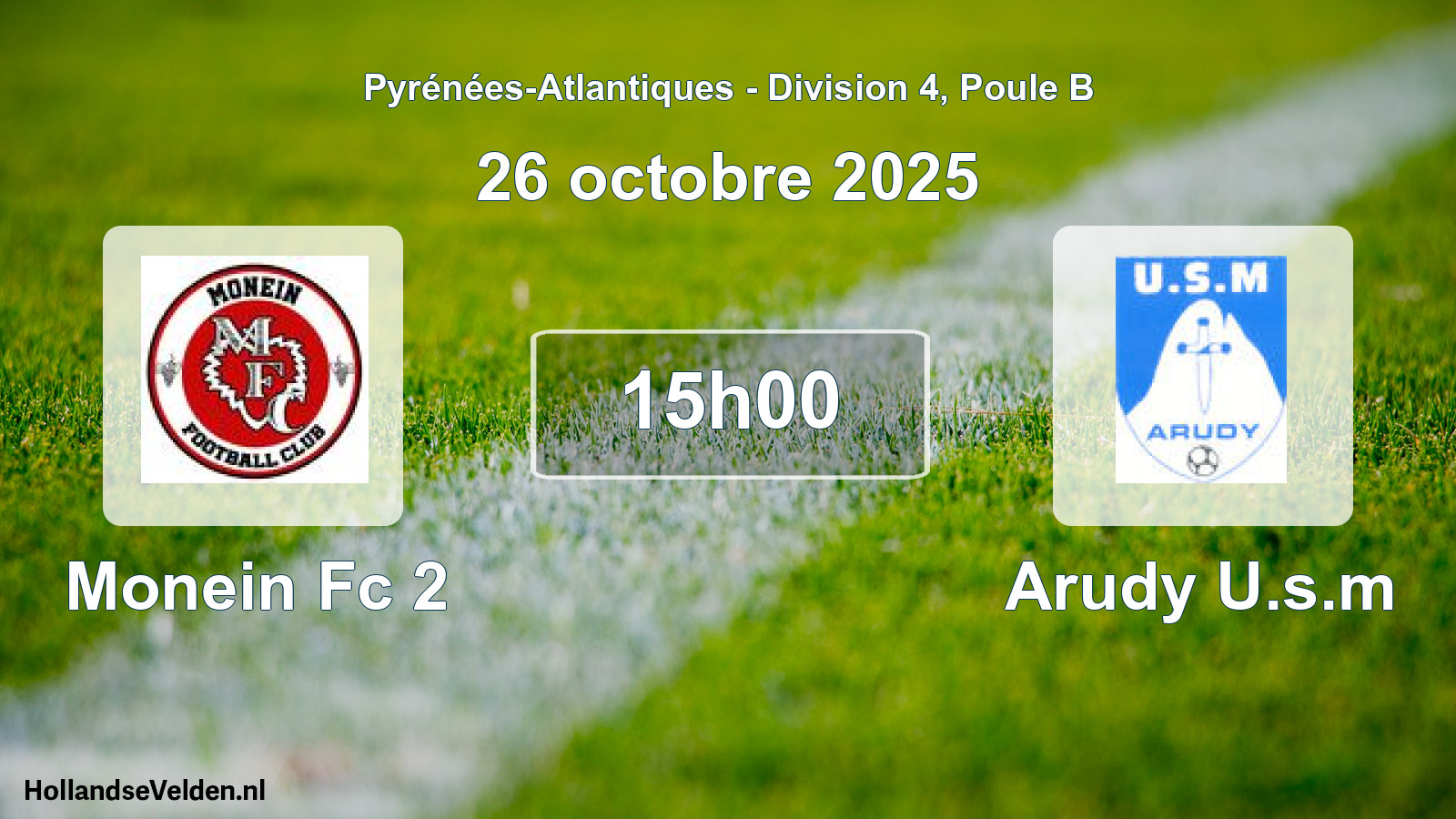Scheduled Match: Monein Fc 2 - Arudy U.s.m (26 October 2025)