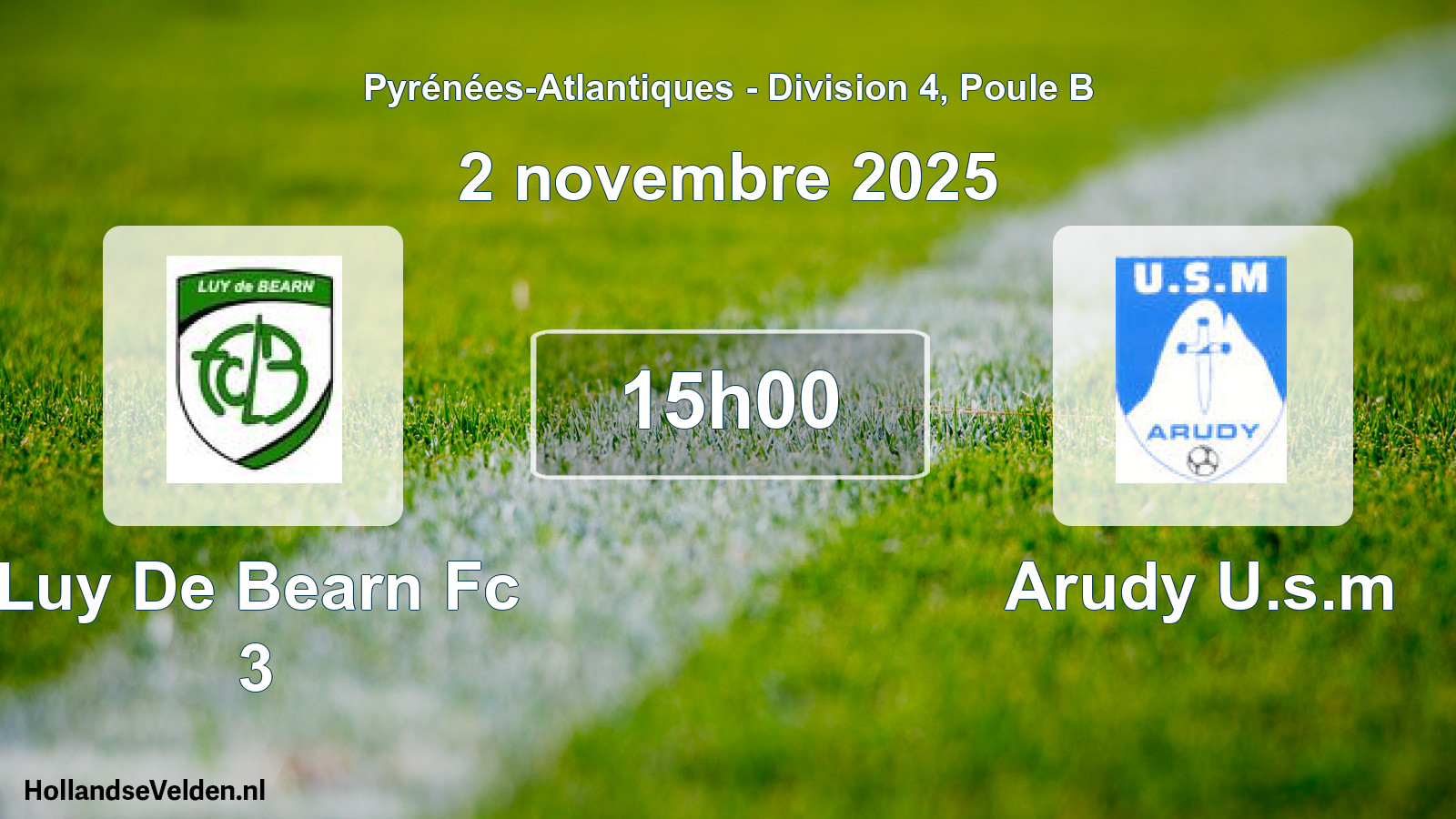 Geplande wedstrijd: Luy De Bearn Fc 3 - Arudy U.s.m (2 novembre 2025)