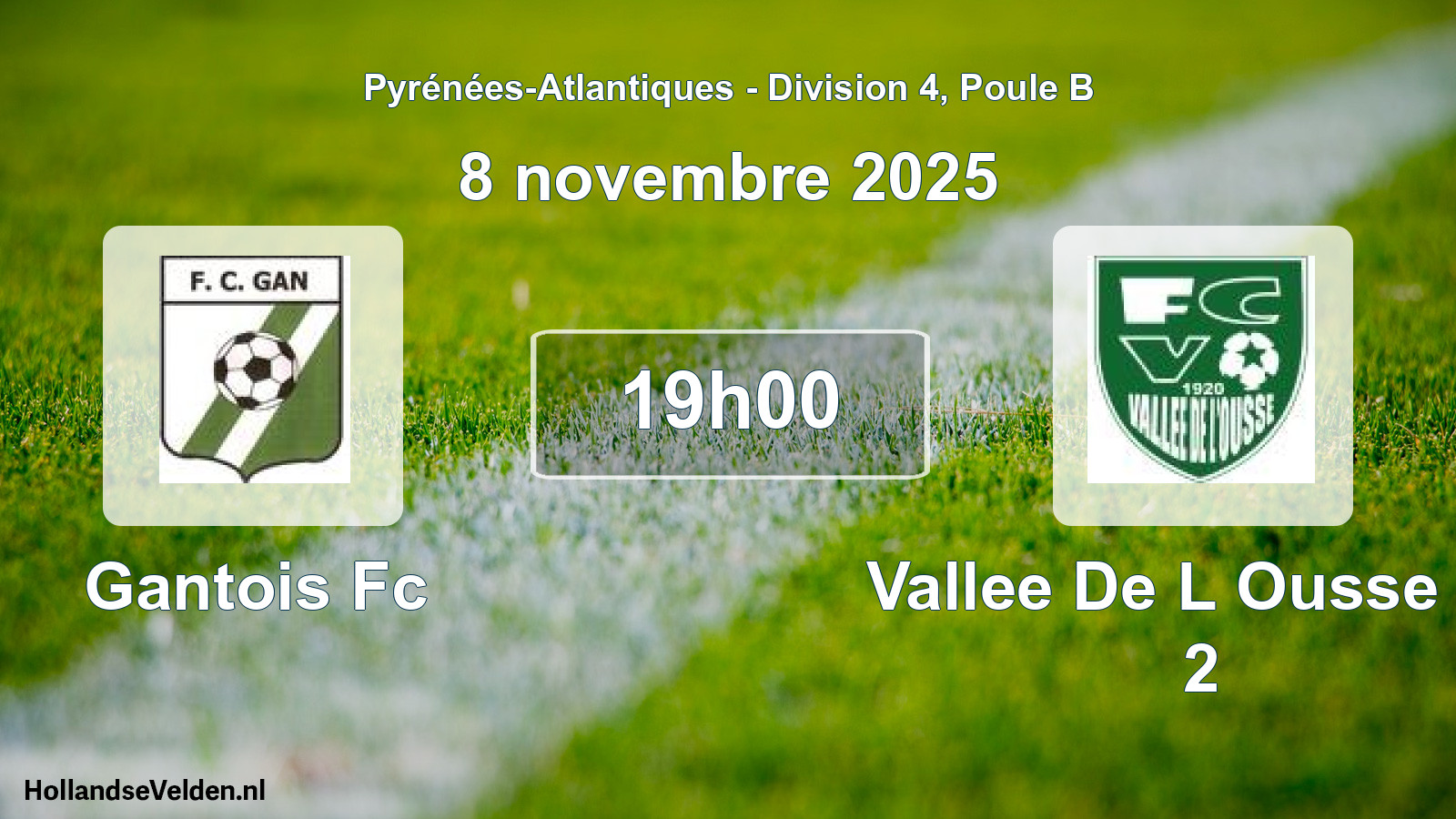 Geplande wedstrijd: Gantois Fc - Vallee De L Ousse Fc 2 (8 novembre 2025)