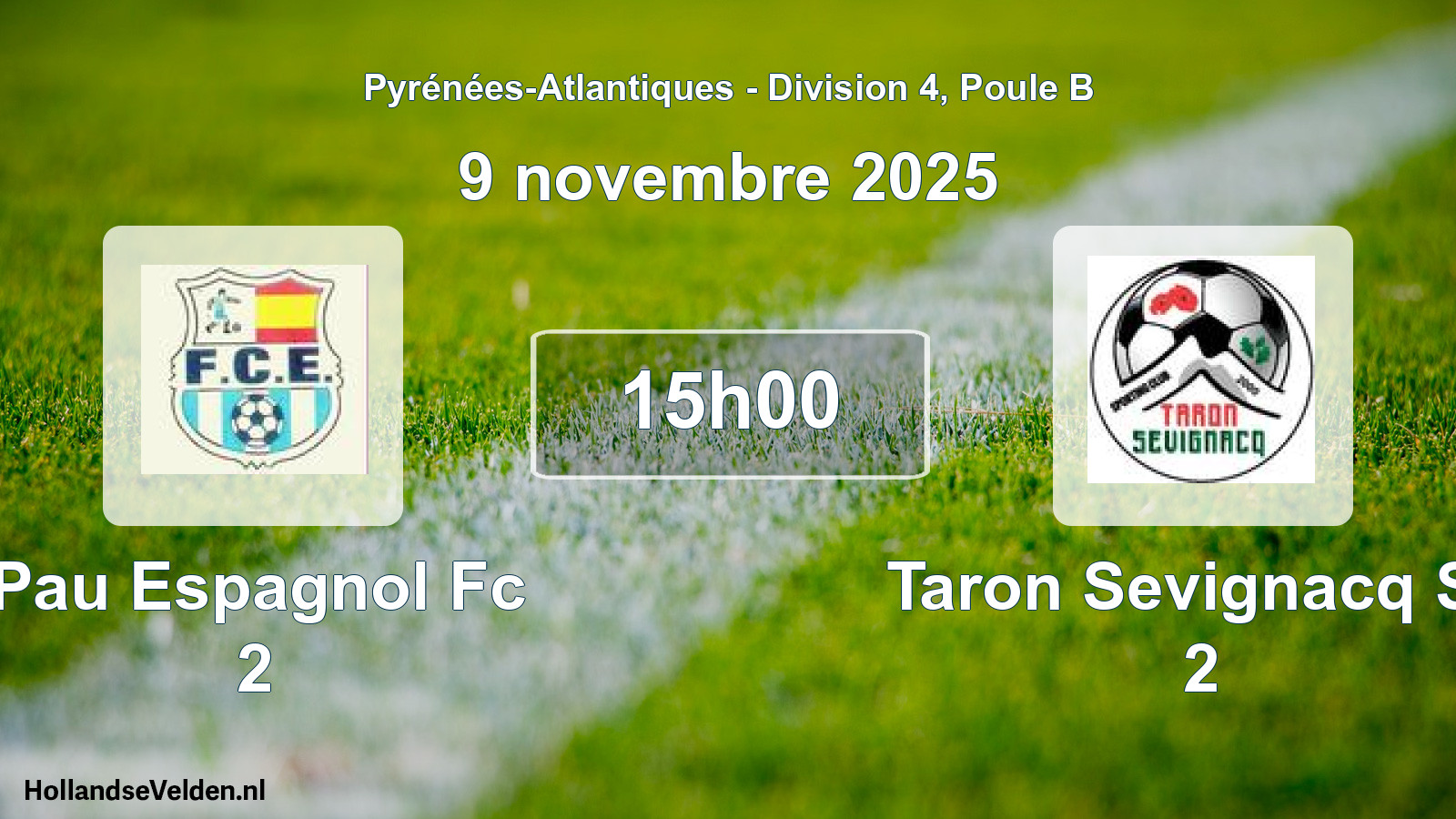 Geplande wedstrijd: Pau Espagnol Fc 2 - Taron Sevignacq Sc 2 (9 novembre 2025)