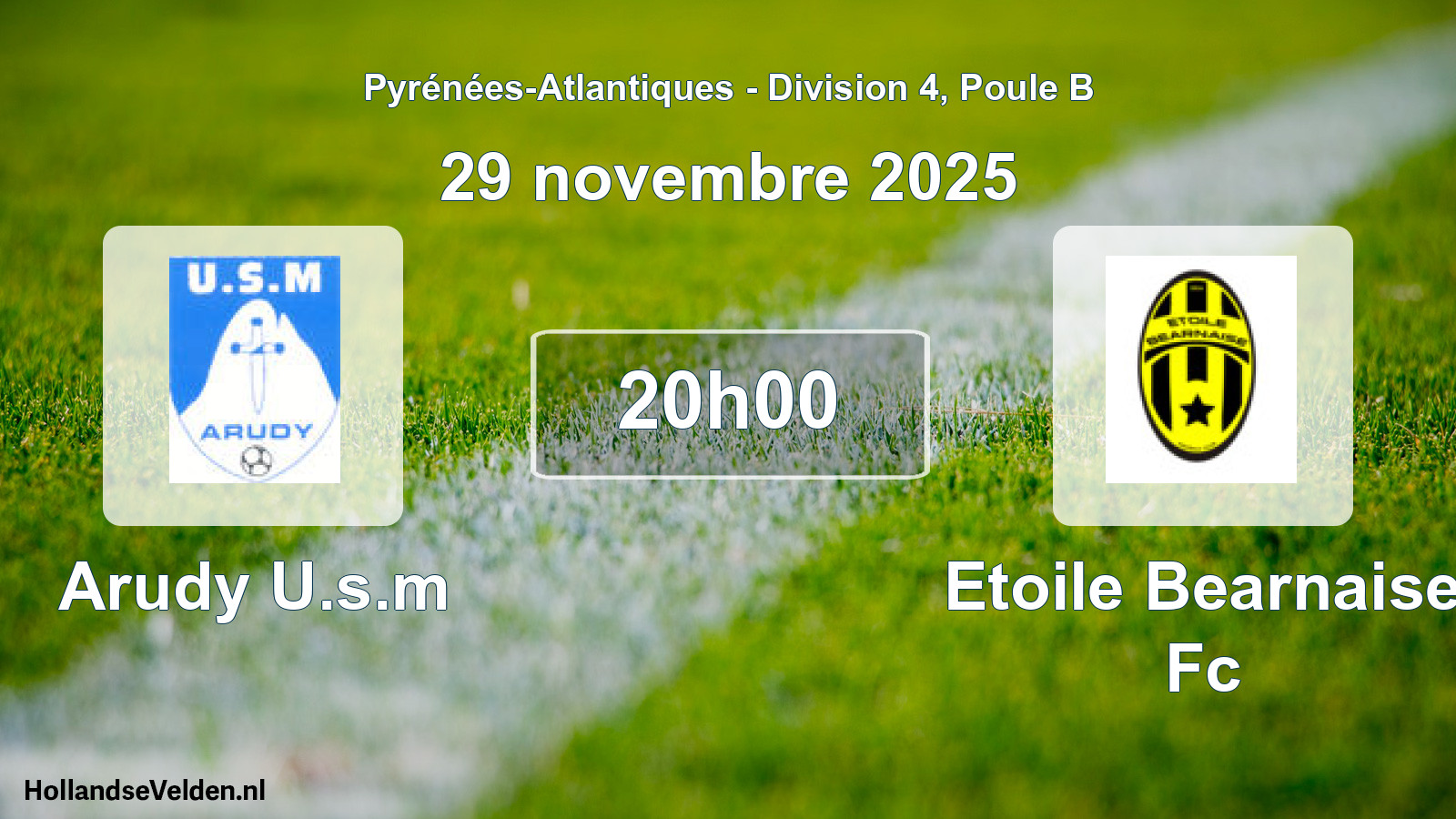Scheduled Match: Arudy U.s.m - Etoile Bearnaise Fc (29 November 2025)