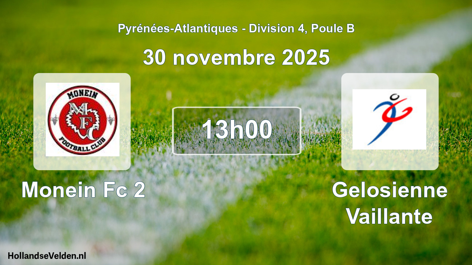 Scheduled Match: Monein Fc 2 - Gelosienne Vaillante (30 November 2025)