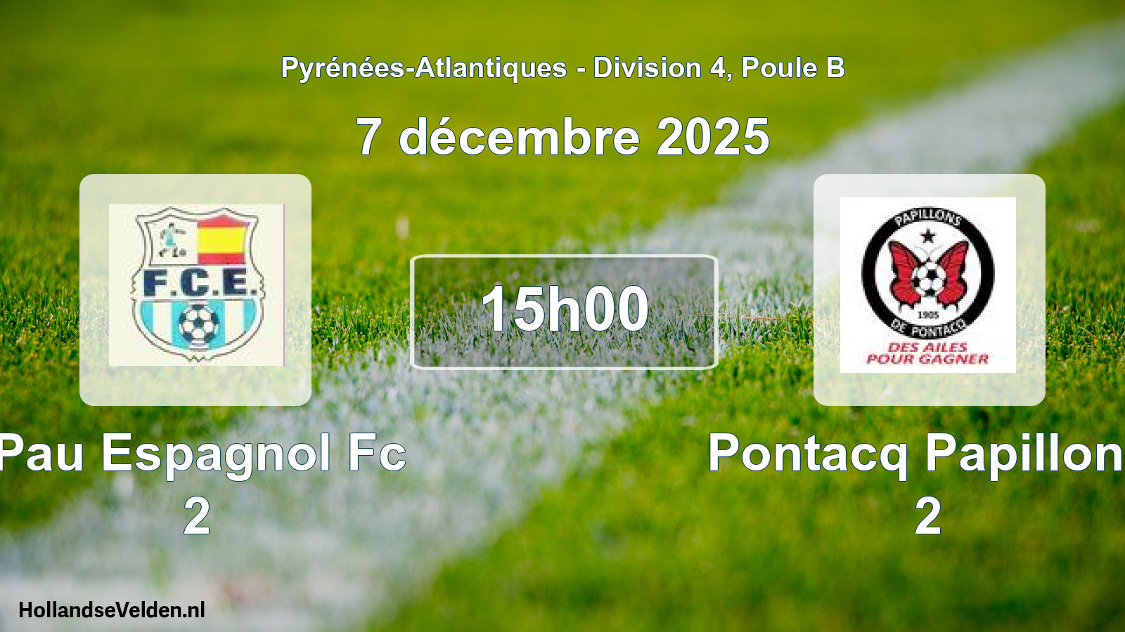 Geplande wedstrijd: Pau Espagnol Fc 2 - Pontacq Papillons 2 (7 décembre 2025)