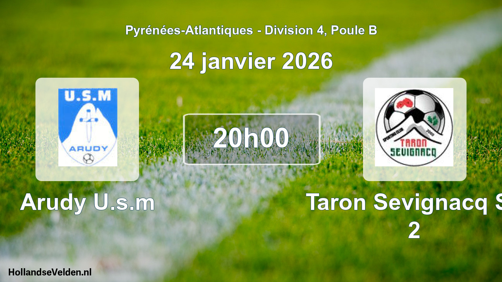 Scheduled Match: Arudy U.s.m - Taron Sevignacq Sc 2 (24 January 2026)