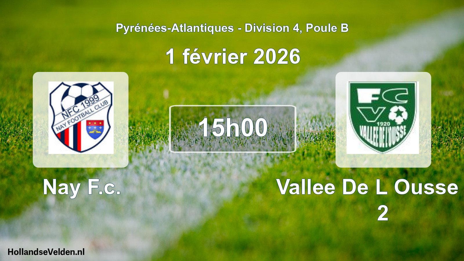 Scheduled Match: Nay F.c. - Vallee De L Ousse Fc 2 (1 February 2026)