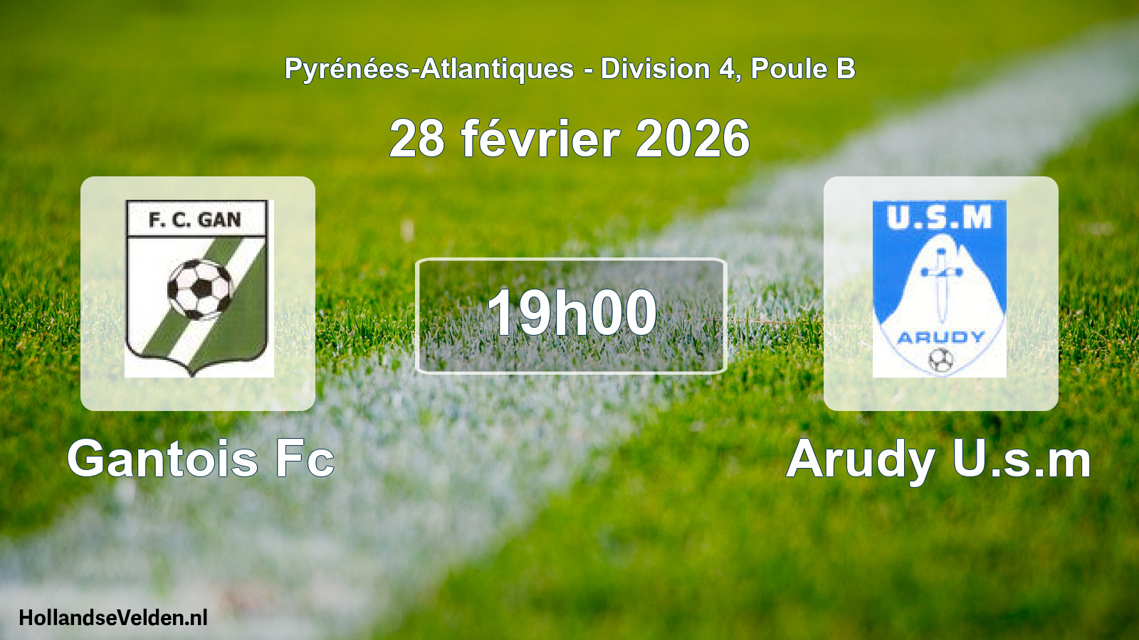 Scheduled Match: Gantois Fc - Arudy U.s.m (28 February 2026)