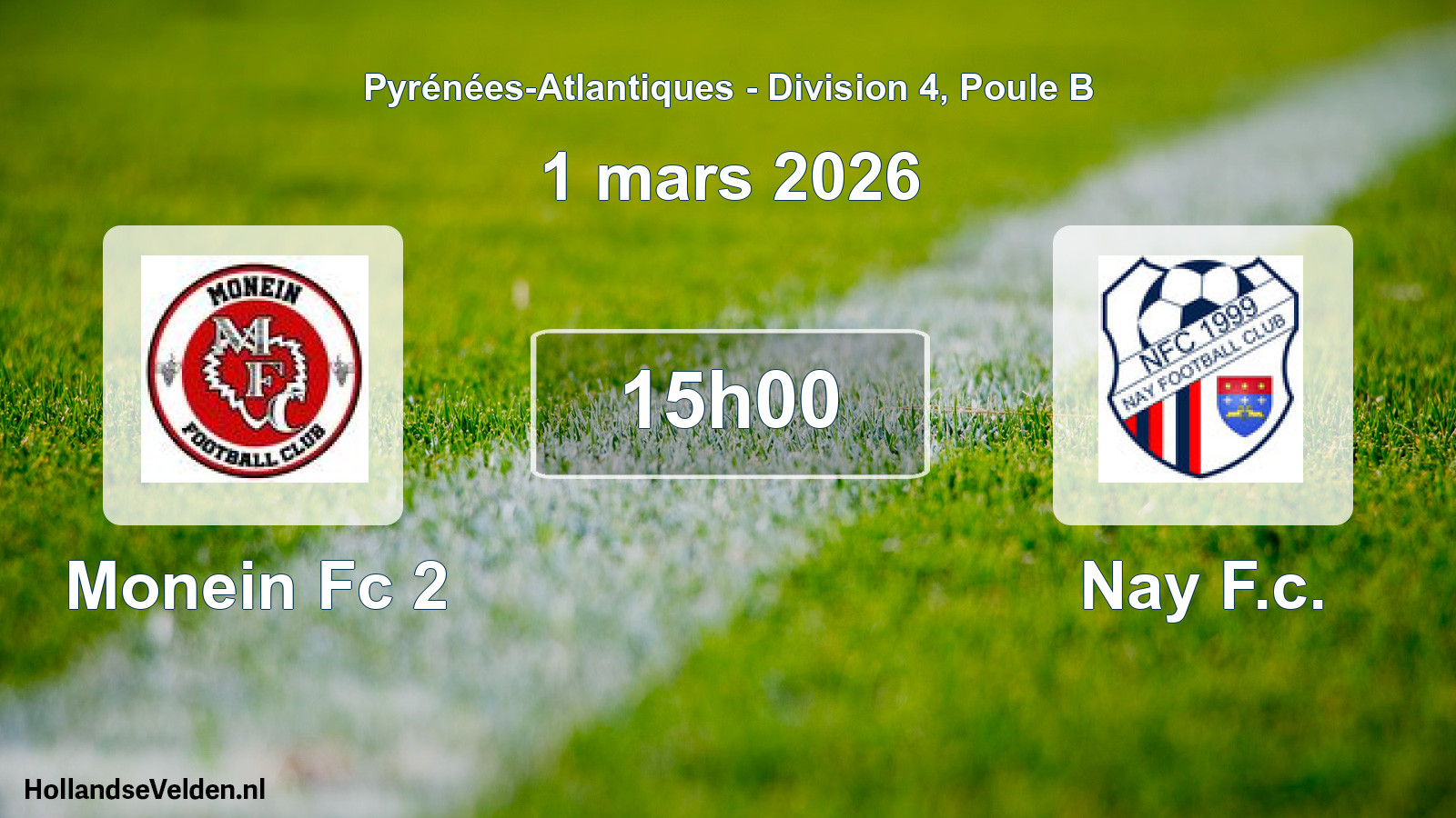 Scheduled Match: Monein Fc 2 - Nay F.c. (1 March 2026)