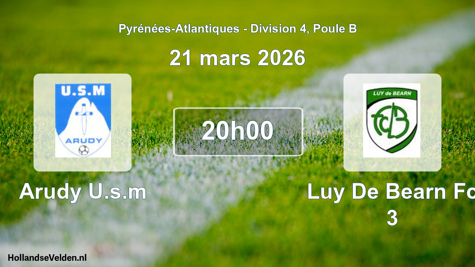 Scheduled Match: Arudy U.s.m - Luy De Bearn Fc 3 (21 March 2026)