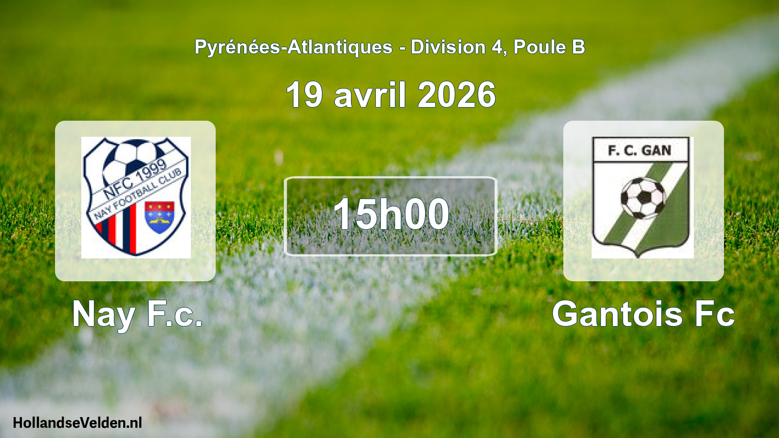 Geplande wedstrijd: Nay F.c. - Gantois Fc (19 avril 2026)