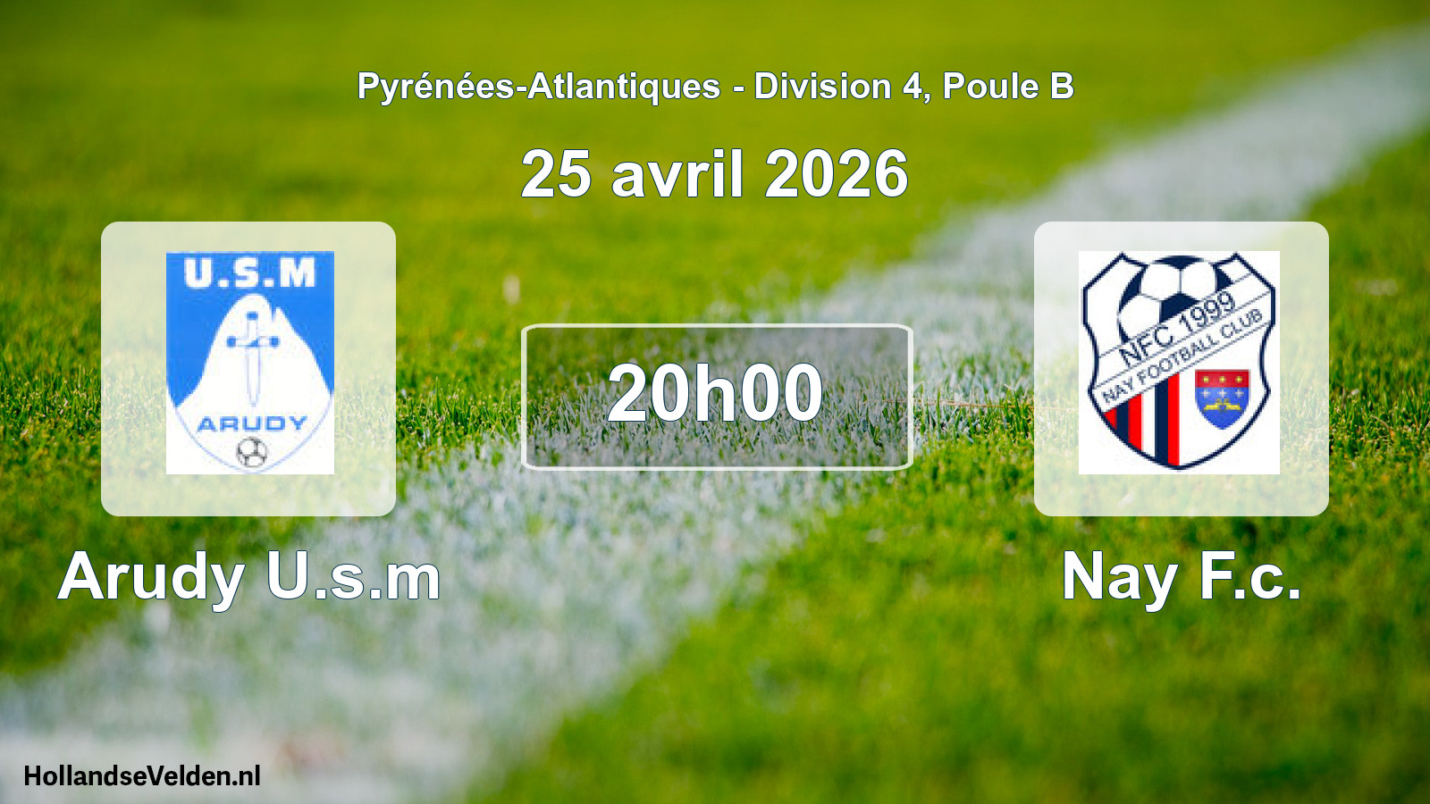 Scheduled Match: Arudy U.s.m - Nay F.c. (25 April 2026)