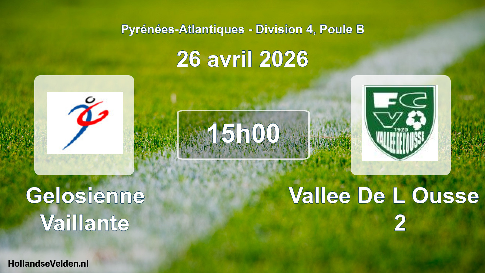 Scheduled Match: Gelosienne Vaillante - Vallee De L Ousse Fc 2 (26 April 2026)