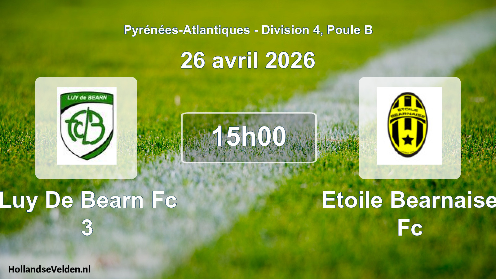 Geplande wedstrijd: Luy De Bearn Fc 3 - Etoile Bearnaise Fc (26 avril 2026)