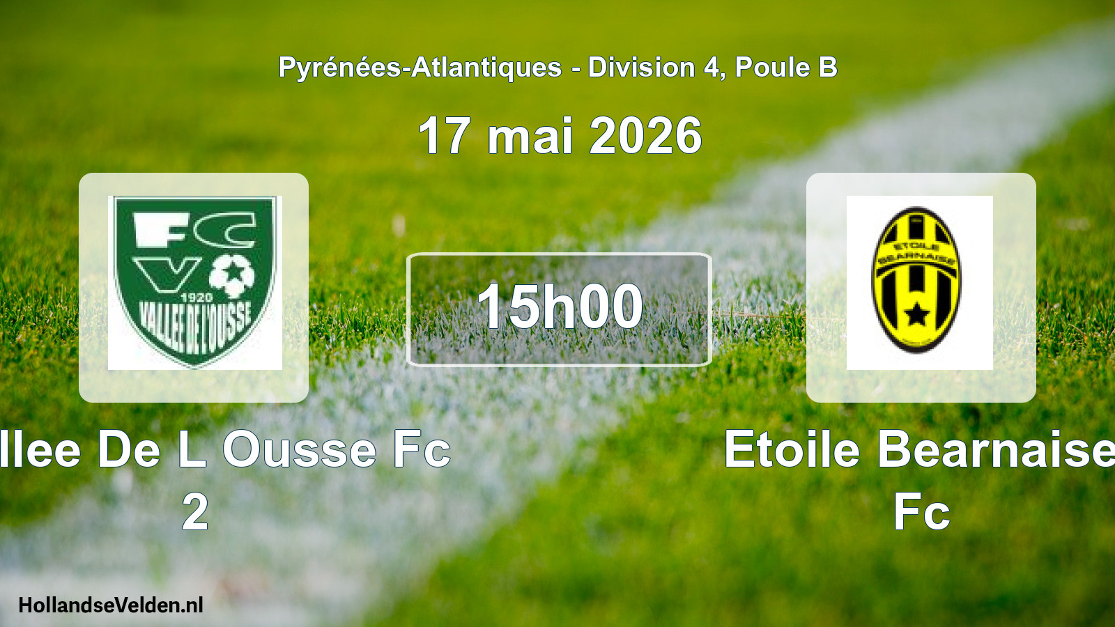 Scheduled Match: Vallee De L Ousse Fc 2 - Etoile Bearnaise Fc (17 May 2026)