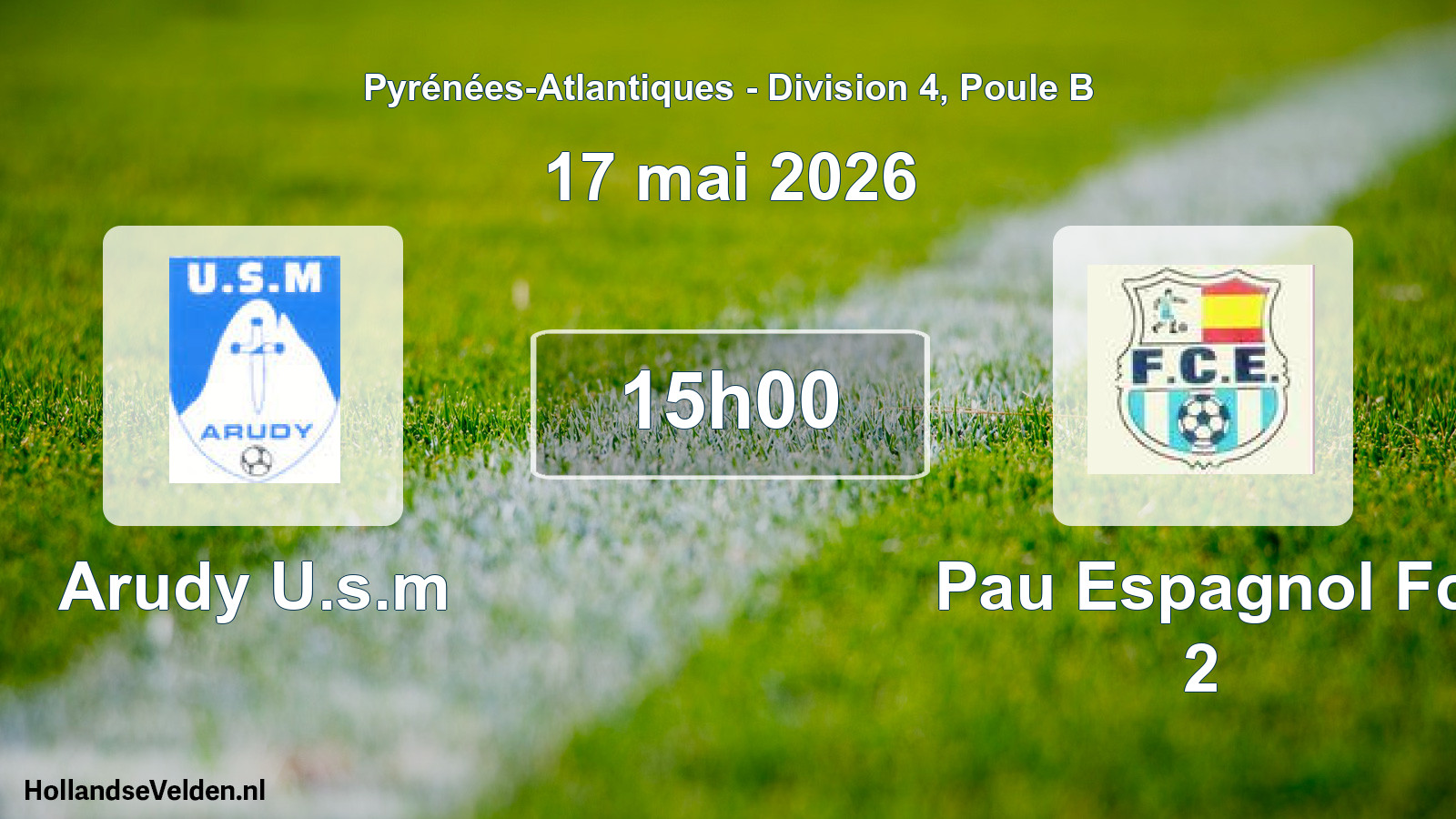 Scheduled Match: Arudy U.s.m - Pau Espagnol Fc 2 (17 May 2026)