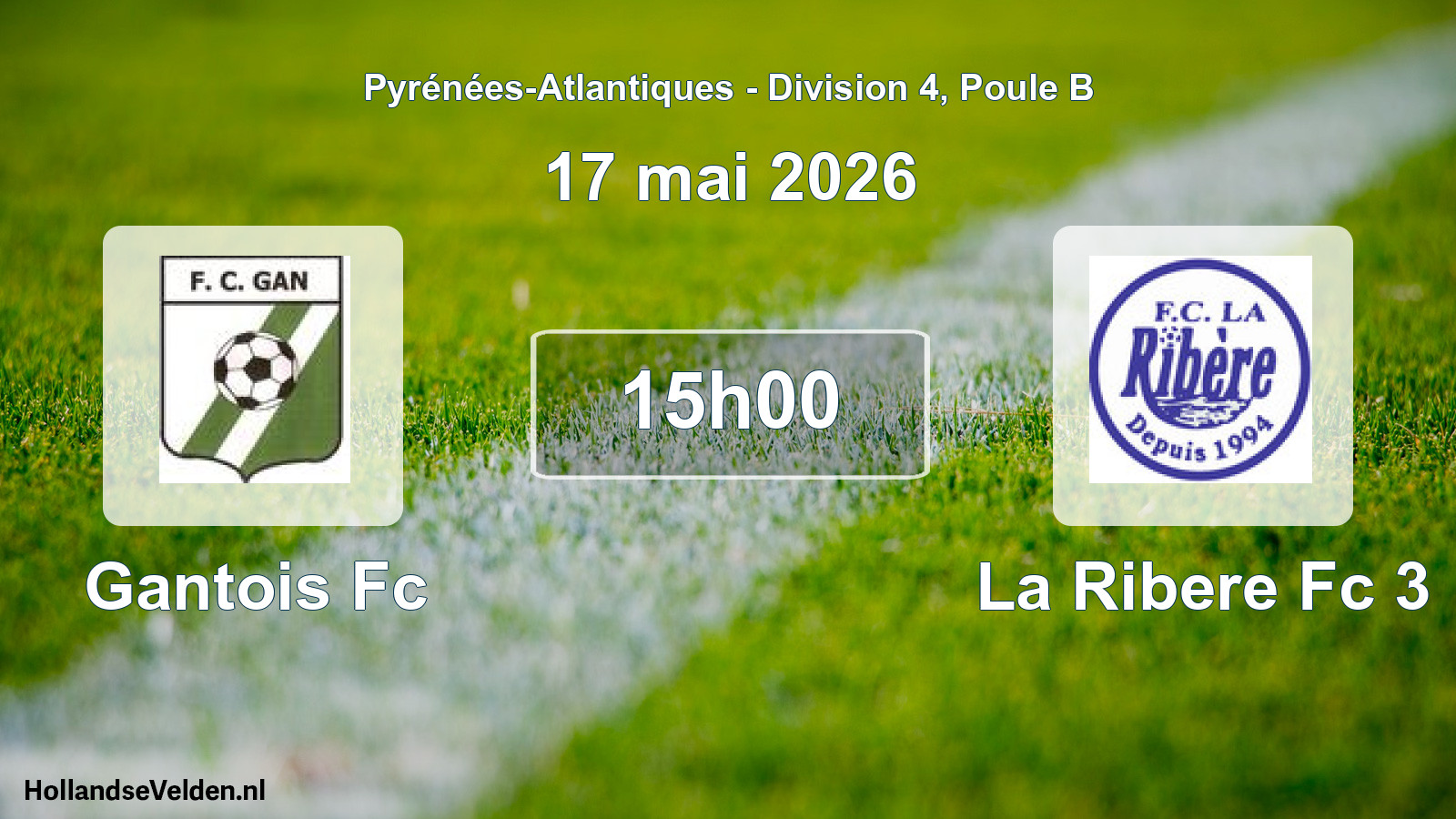 Geplande wedstrijd: Gantois Fc - La Ribere Fc 3 (17 mai 2026)