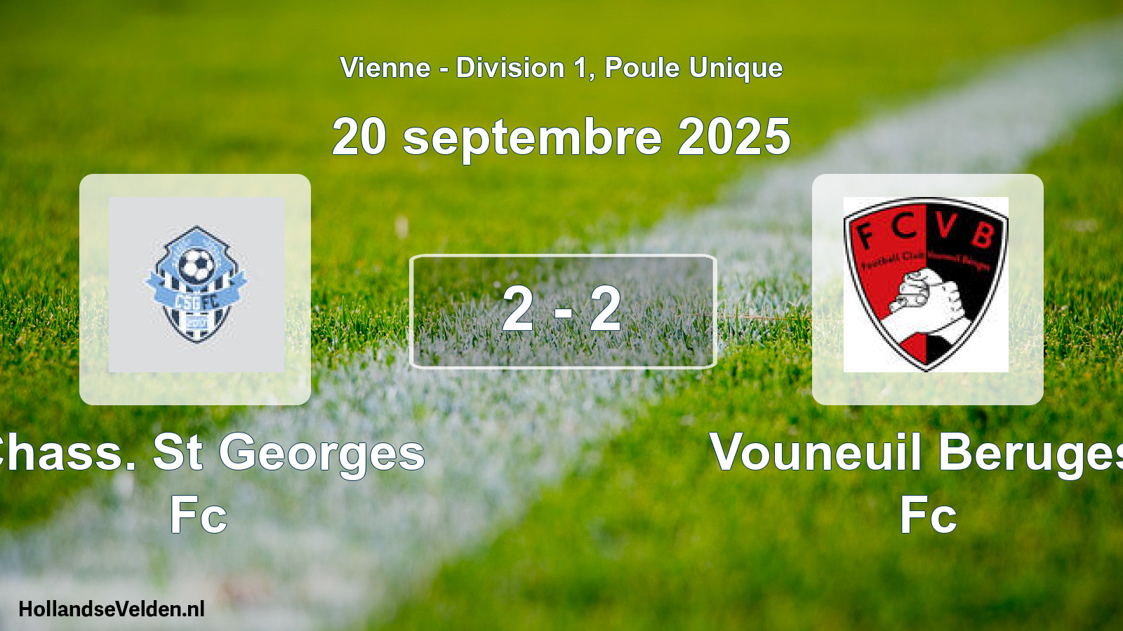 Gespeelde wedstrijd: Chass. St Georges Fc - Vouneuil Beruges Fc 2 - 2 (20 septembre 2025)