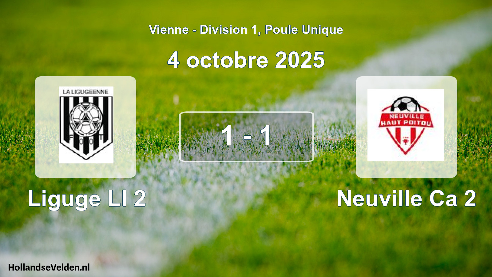 Gespeelde wedstrijd: Liguge Ll 2 - Neuville Ca 2 1 - 1 (4 octobre 2025)
