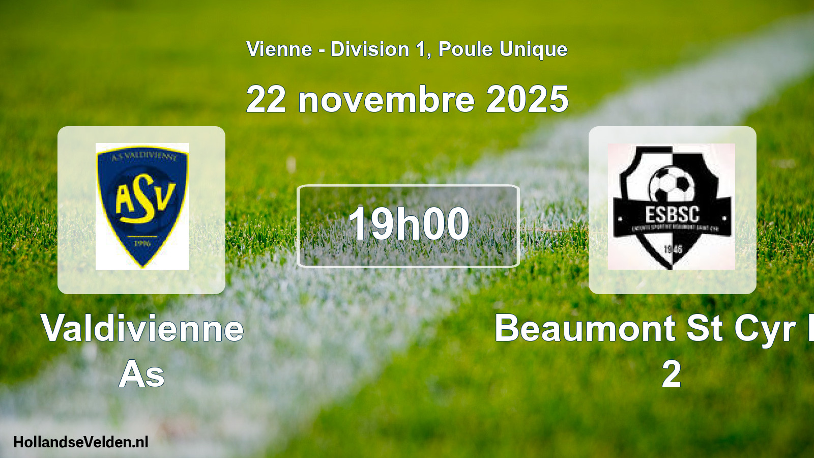 Geplande wedstrijd: Valdivienne As - Beaumont St Cyr Es 2 (22 novembre 2025)