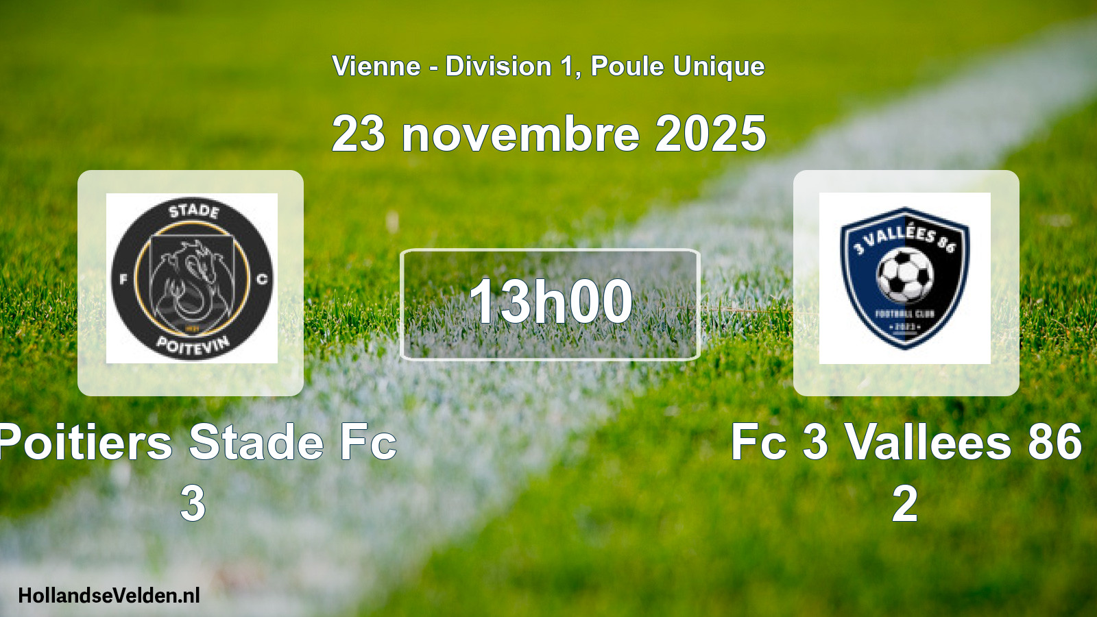 Geplande wedstrijd: Poitiers Stade Fc 3 - Fc 3 Vallees 86 2 (23 novembre 2025)