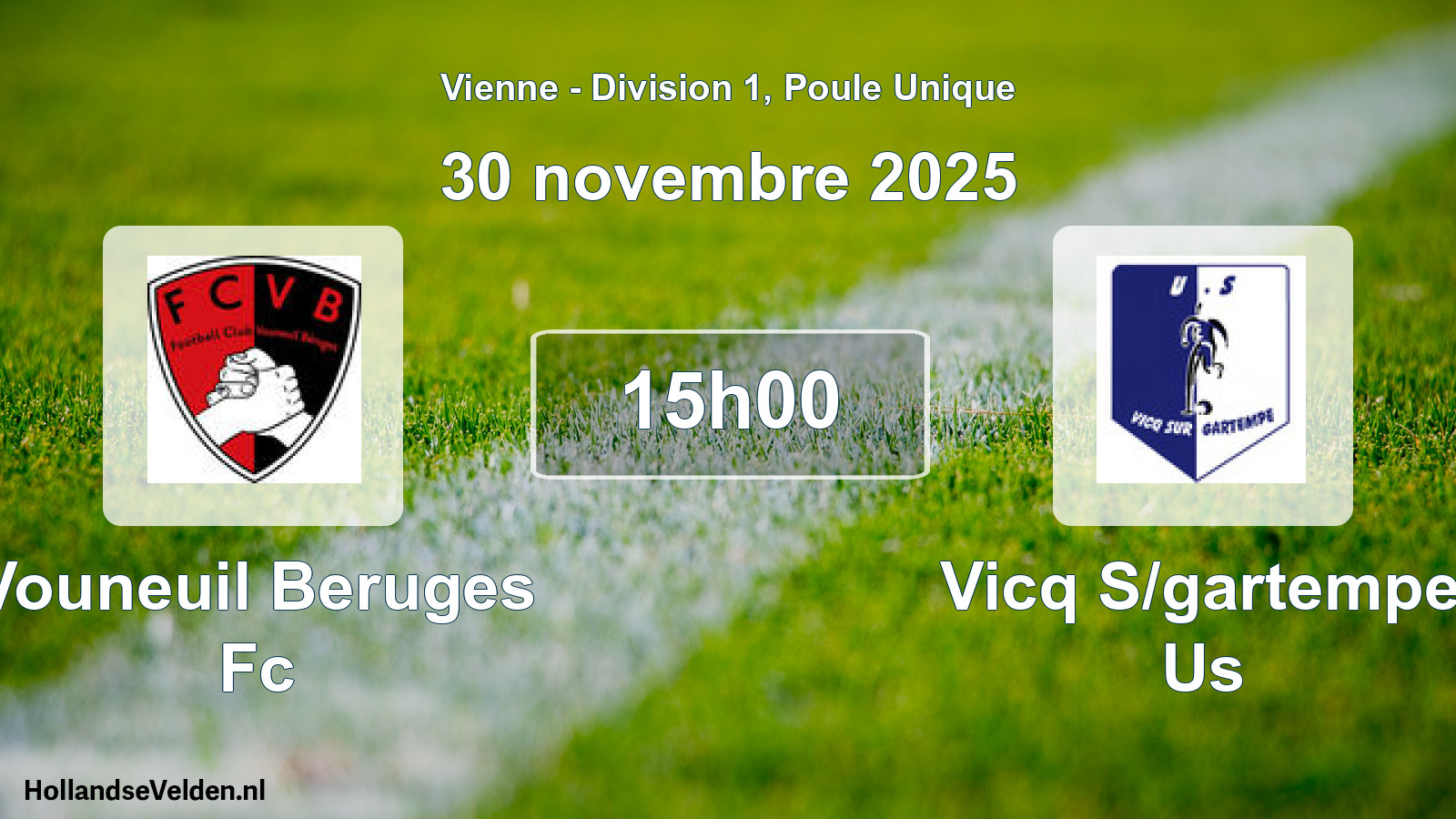 Scheduled Match: Vouneuil Beruges Fc - Vicq S/gartempe Us (30 November 2025)