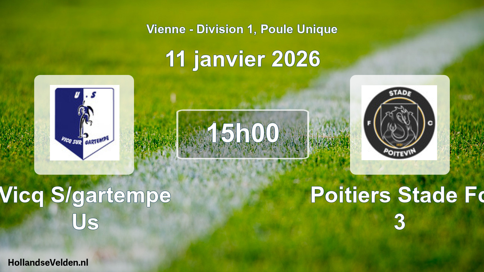 Geplande wedstrijd: Vicq S/gartempe Us - Poitiers Stade Fc 3 (11 janvier 2026)