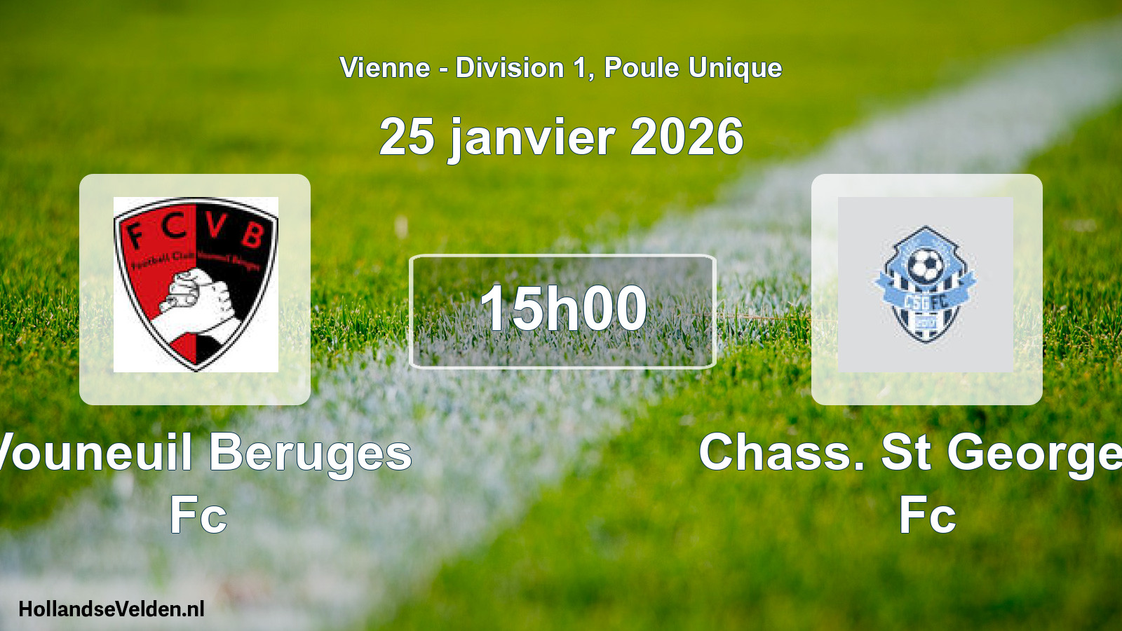 Geplande wedstrijd: Vouneuil Beruges Fc - Chass. St Georges Fc (25 janvier 2026)