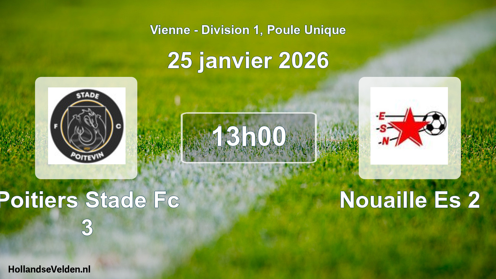 Geplande wedstrijd: Poitiers Stade Fc 3 - Nouaille Es 2 (25 janvier 2026)
