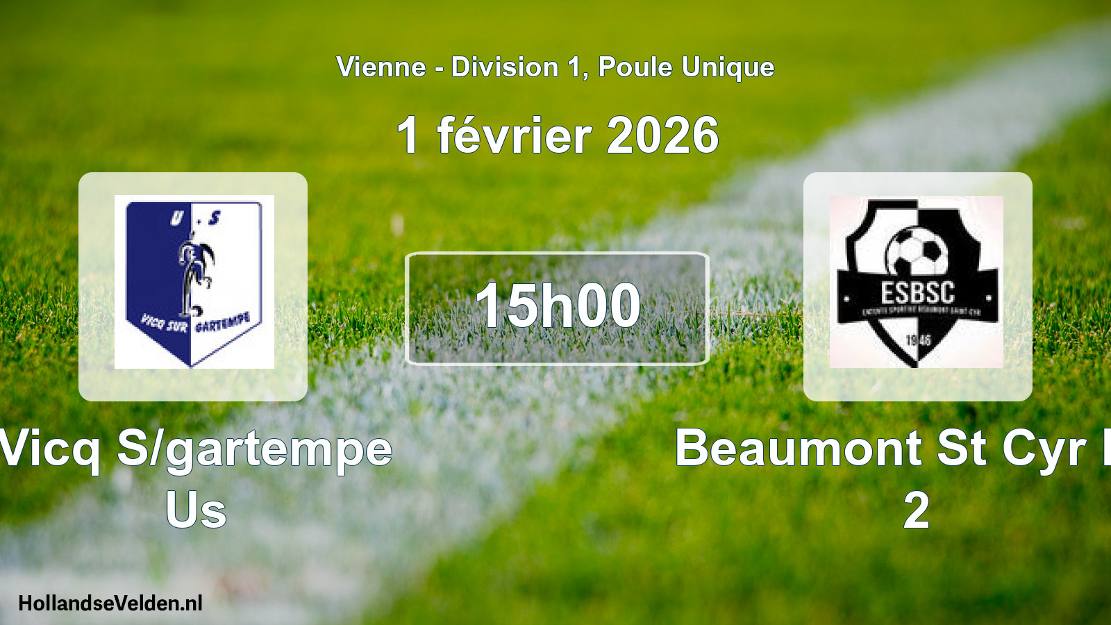 Geplande wedstrijd: Vicq S/gartempe Us - Beaumont St Cyr Es 2 (1 février 2026)